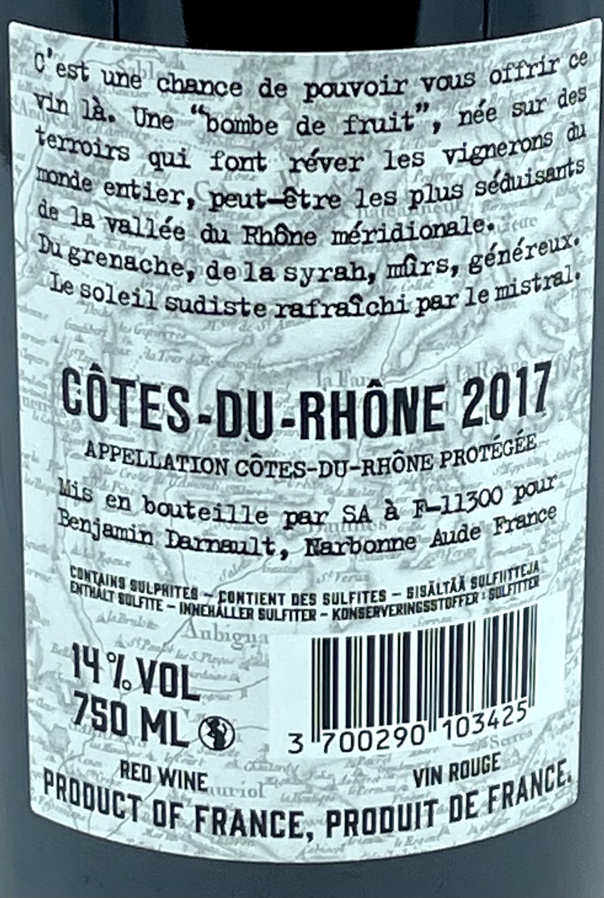 Côtes du Rhône - Benjamin Darnault 2017